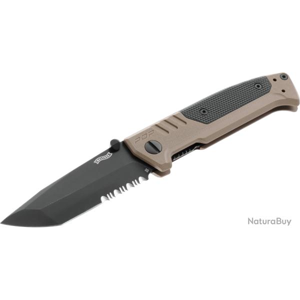 Couteau Walther PDP TANTO-FDE SERRATED lame en acier D2 92mm