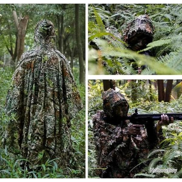 Poncho camouflage 3D - LIVRAISON GRATUITE
