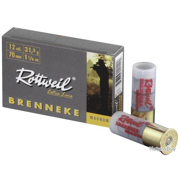 BTE 5 BALLE ROTTWEIL BRENNEKE CLASSIC MAGNUM CAL. 12 / 70 MM 31,5 G FEUTRE