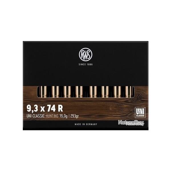 Cartouches RWS calibre 9.3X74R UNI 293grs 19g x20