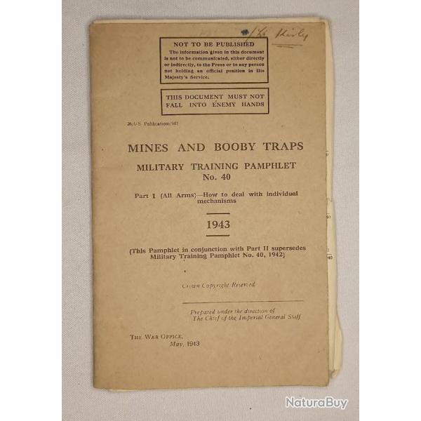 Manuel US entrainement mines et pi�ges 1943 WW2