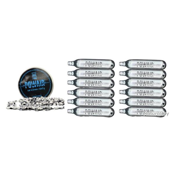 Pack rechargement 500 Plombs 4,5MM + 12 capsules CO2