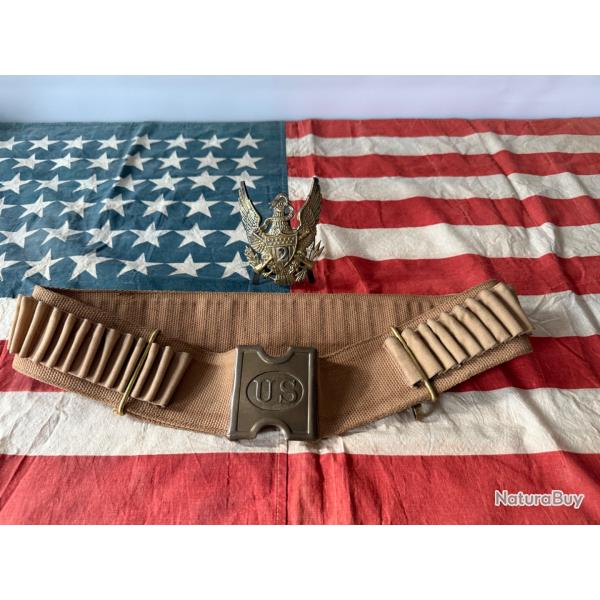 RARE  CARTOUCHI�RE  R�GLEMENTAIRE  MILLS  US  CAVALRY  GUERRES INDIENNES MOD�LE  1881  19 �ME