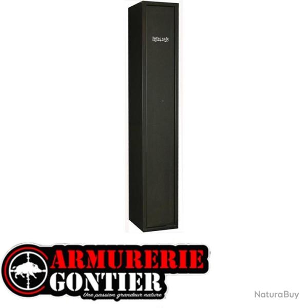 INFAC Armoire Forte Gamme SENTINEL 4 + 1 armes avec avec lunette + coffre interieur
