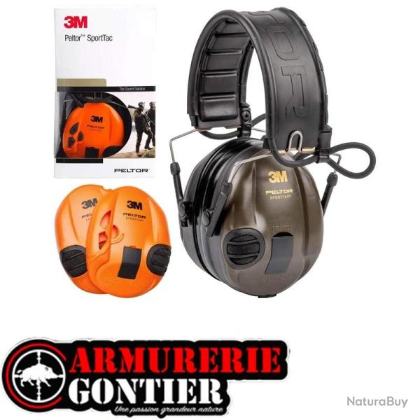 Casque PELTOR(TM) SPORTTAC(TM) - COQUES ORANGE/VERTE