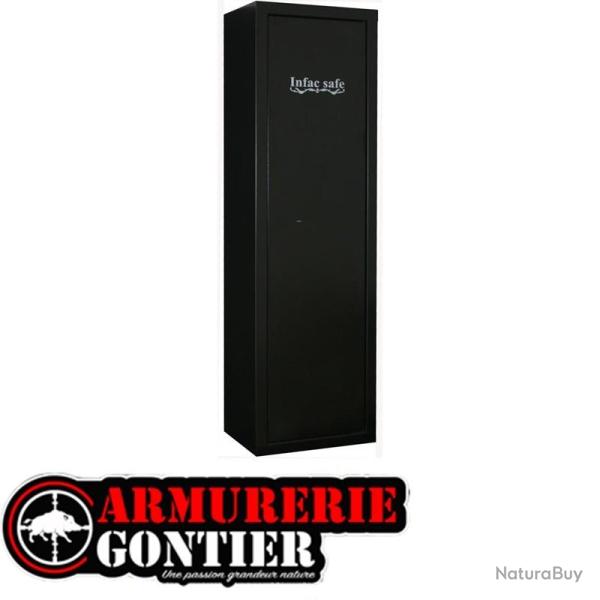Armoire Forte INFAC Gamme SENTINEL 8 + 2 armes avec lunette + coffre interieur