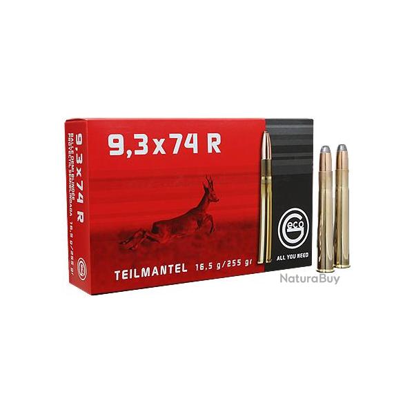 Munitions GECO 9,3x74R 16.5g 255grains TeilMantel