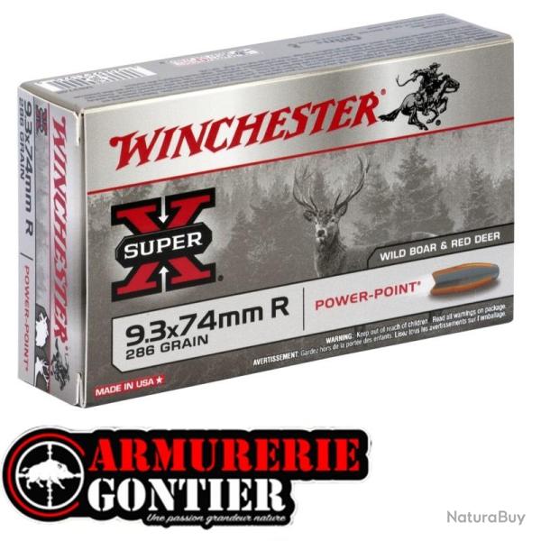 Munitions WINCHESTER 9,3x74R 18.53g 286grains Power-Point