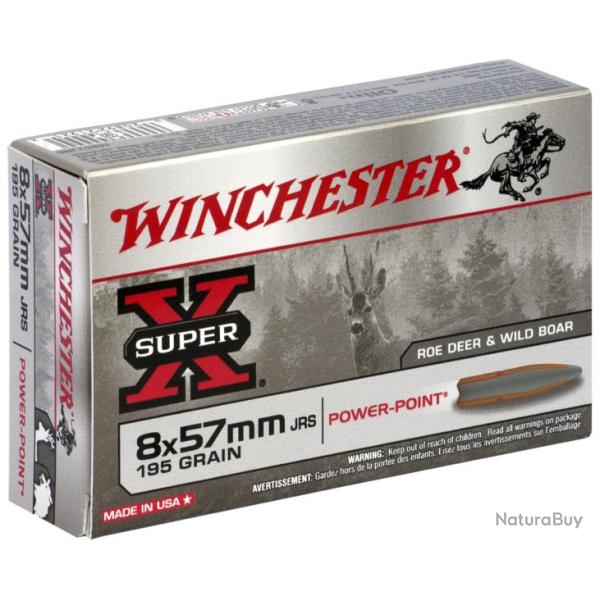 Munitions WINCHESTER 8x57JRS 12.64g 195grains Power-Point