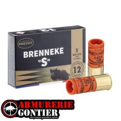 Balles PREVOT BRENNEKE 'S' sous-calibr&eacute;es 24g Cal.12/70 Boites de 5