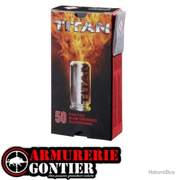 Bo�te de 50 cartouches PERFECTA cal. 9 mm PAK � blanc TITAN