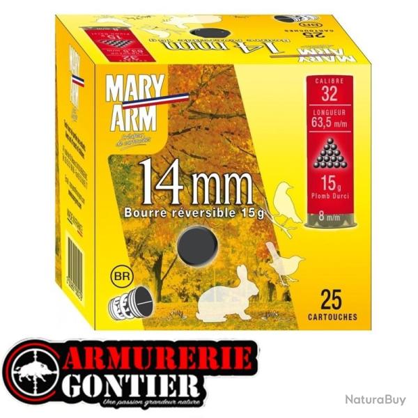 Cartouches MARY ARM 14MM Calibre 32 63 15grs bourre r�versible