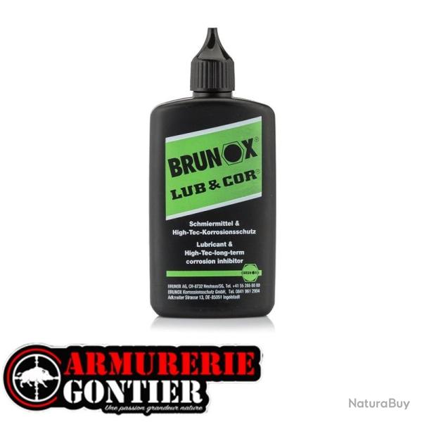Huile BRUNOX LUB&COR en bouteille 100 ml avec orifice goutte � goutte