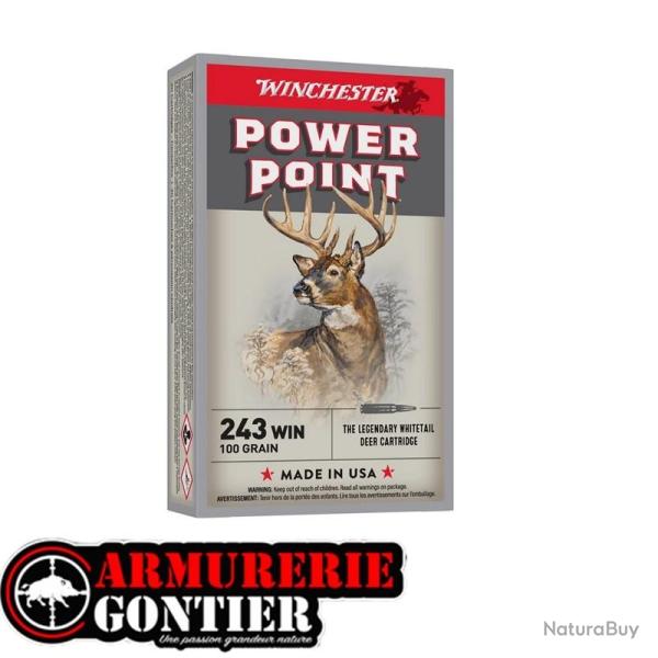 Munitions WINCHESTER 243W 100GR POWER POINT