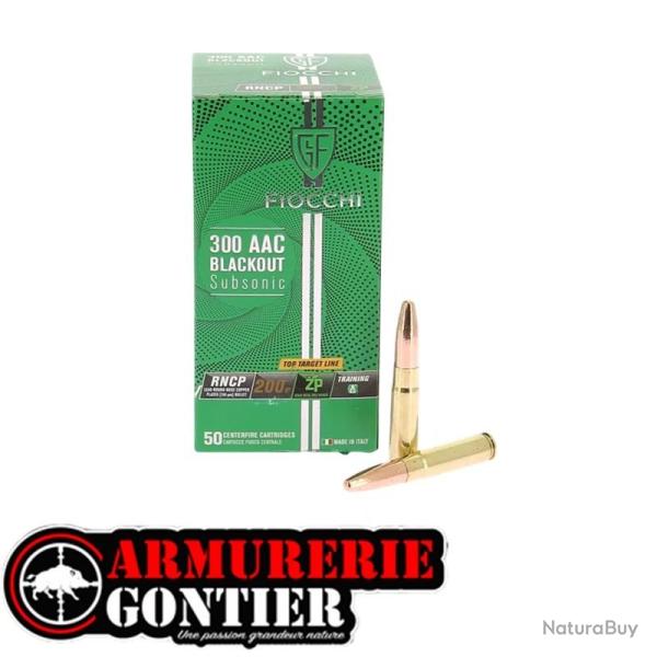 Munitions FIOCCHI 300 AAC BLACKOUT 200GR FMJ SUBSONIC X50