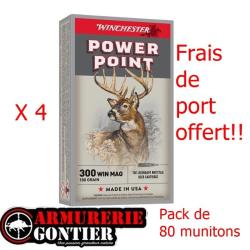 pack 80 munitions WINCHESTER 300 Win Mag 180grain PowerPoint