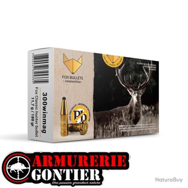 Munitions FOX BULLETS CLASSIC HUNTER 300WINMAG 180GR/11.7G