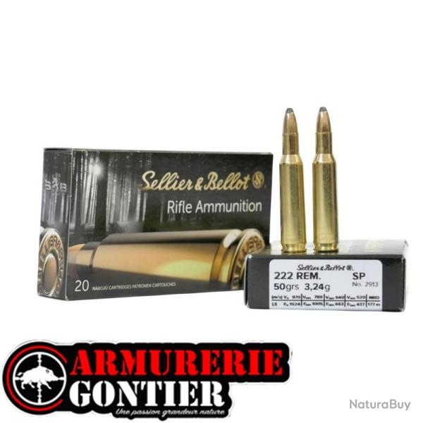 Munitions Sellier&Bellot 222 REM SP 3.24G X20