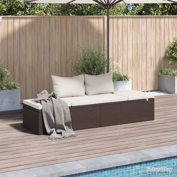 Lit de jardin Marron 195x60 cm R�sine tress�e