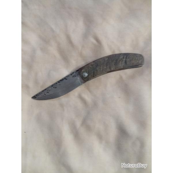Couteau pliant forg deux clous en corne de belier