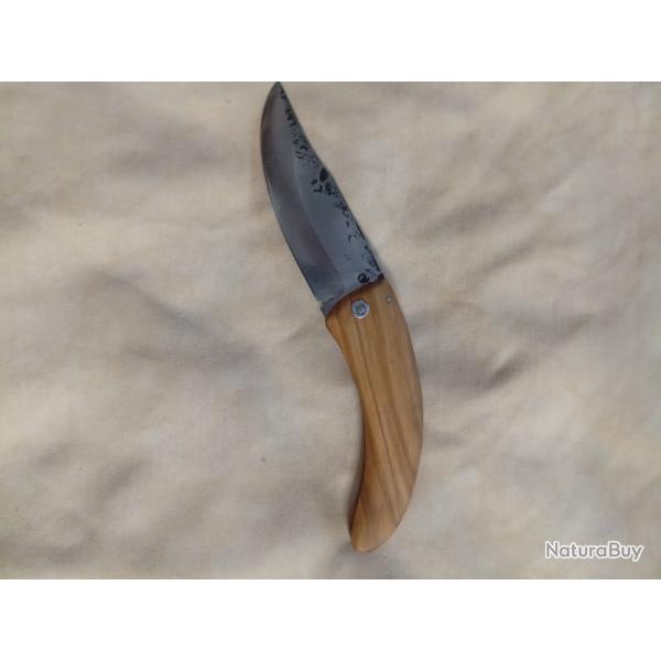 Couteau pliant forg deux clous en olivier