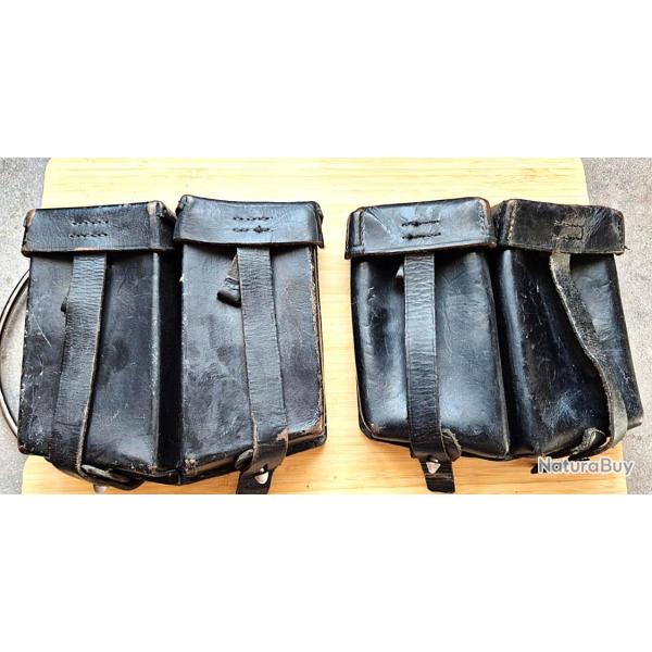 MILITARIA    VEND  2 PAIRES DE PORTES CHARGEURS POUR G3 EN CUIR BON ETAT IDEALES POUR COLLECTION