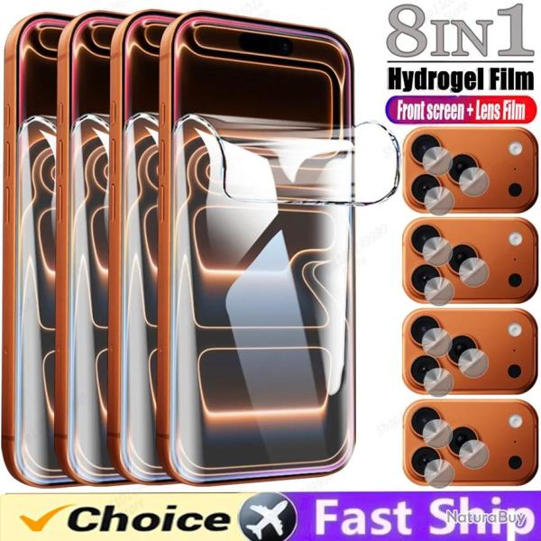 4 Film Hydrogel Protection Ecran pour iPhone, Smartphone: iPhone 15 Pro