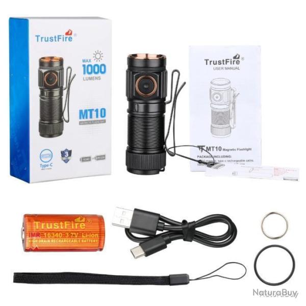 Lampe tactique 1000 Lumens - porte 155m - antichoc - trustfire mt10 - LIVRAISON GRATUITE