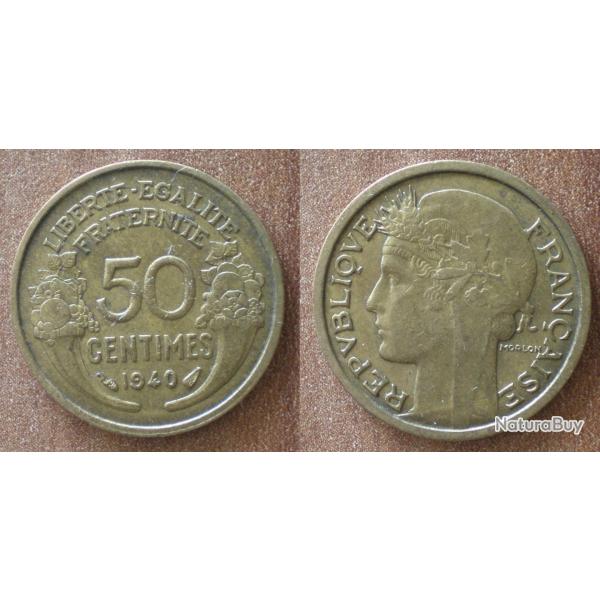 France 50 Centimes 1940 Piece Centime