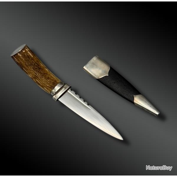COUTEAU appel� Sgian Dubh poign�e en andouiller - �cosse - XX�me si�cle