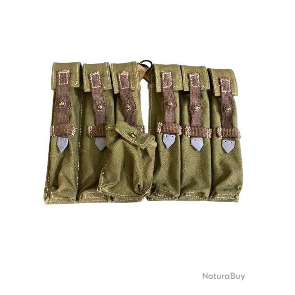 Paire de porte chargeurs en toile MP 38 - 40 avec attache toile REPRODUCTION