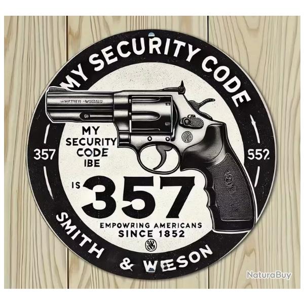 Plaque dco mtal 357 Mag
