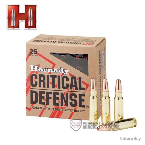 25 Munitions HORNADY Critical Defense Cal 5.7x28 mm 55Gr Ftx