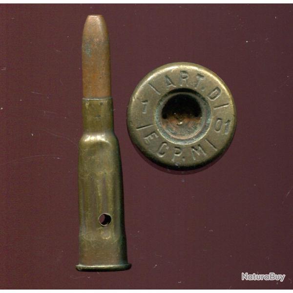 8 mm Lebel Inerte Mle 1892 - tui ART D - ECP de Bourges 1901 - marquage : ART.D./1/01/ECP.M/