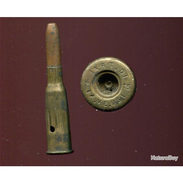 8 mm Lebel Inerte Mle 1892 - tui ART D - Valence 1915 - marquage : ART.D./4/15/A.VE.BS/