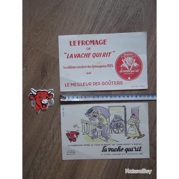 Lot buvards t�l�phone � 3 chiffres " la vache qui rit " et magnet collection vintage