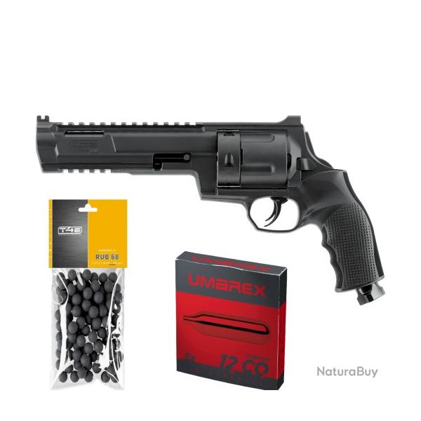 Revolver de d�fense UMAREX CO2 T4E TR68 cal.68 16joules +100 billes RBI68 +5 co2
