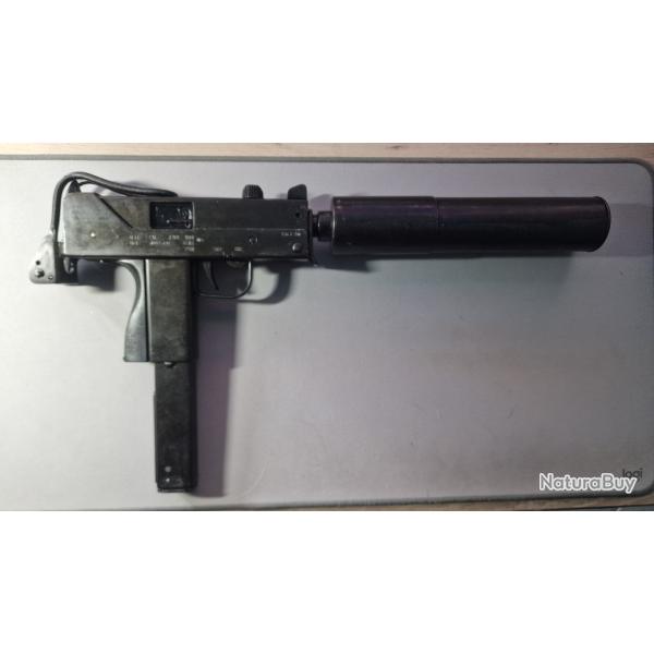 Rplique Denix Pistolet Mitrailleur INGRAM MAC-11 (USA 1972) + silencieux + chargeur MAC11 type UZI
