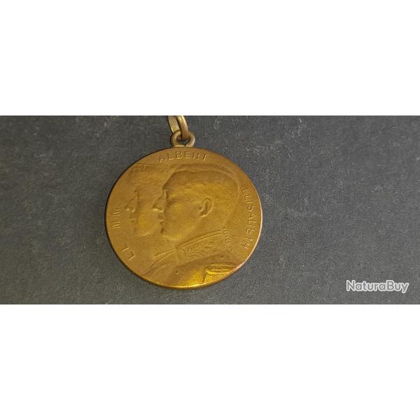 MEDAILLE PORTABLE BELGIQUE 1914