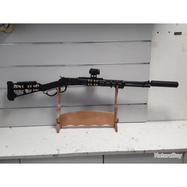 Carabine levier sous garde Hugtek LVR44 SK cal.44mag noir can.51cm +silencieux + point rouge + balle