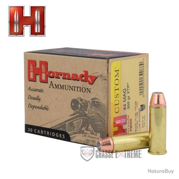 20 Munitions HORNADY Custom Cal 44 Mag 300gr XTP