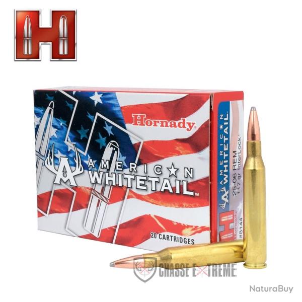 20 Munitions HORNADY American Whitetail 117Gr Cal 25-06 Rem Interlock Btsp