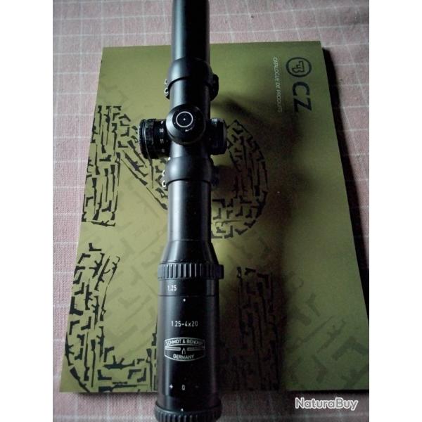 Lunette battue Schmidt et Bender 1.25x4x20 rticule lumineux avec montage Blaser.