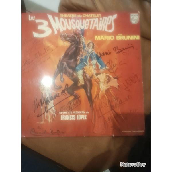 Vinyle les trois mousquetaire (signature authentique)