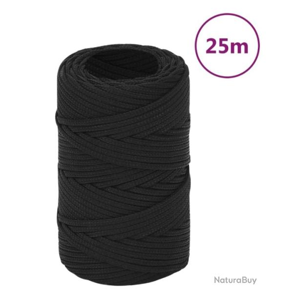 Corde bateau noir 2 mm x 25 m polypropylne rsistant pratique polyvalent extrieur