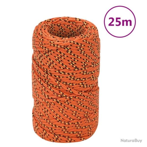 Corde bateau orange 2 mm x 25 m polypropylne rsistant pratique polyvalent extrieur