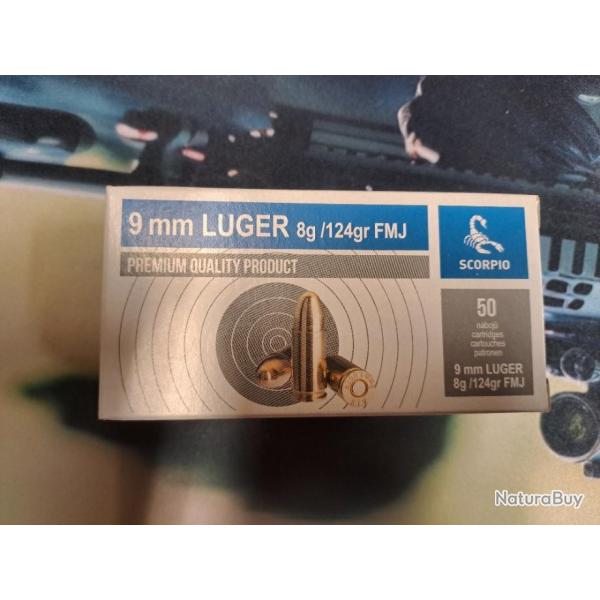 STV / CAL. 9X19 FMJ 124 GRAINS / BTE DE 50 MUNITIONS. merci de lire l'annonce compl�te