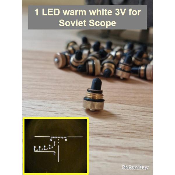 Lampe Led blanche pour lunette PSO-1 russe et sovi�tique.