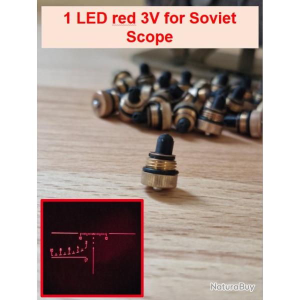 Lampe Led rouge pour lunette PSO-1 russe et sovi�tique.