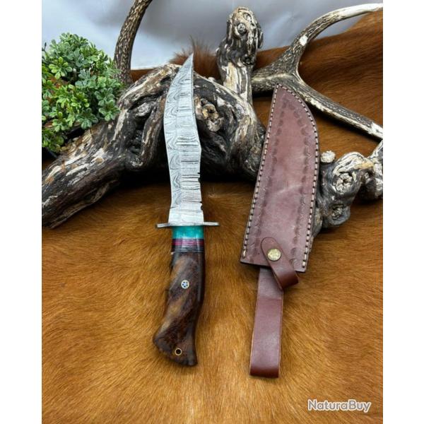 (03) Couteau lame en acier damas 256 couches (04)